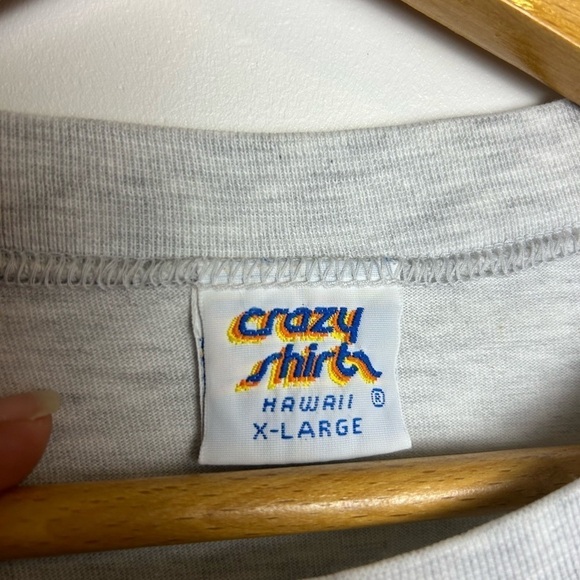 Crazy Shirt Hawaii Gray Embroidery Vail Colorado lightweight Sweatshirt 80s 90s - Picture 7 of 12